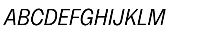 Neue Rational Narrow Regular Italic Font UPPERCASE