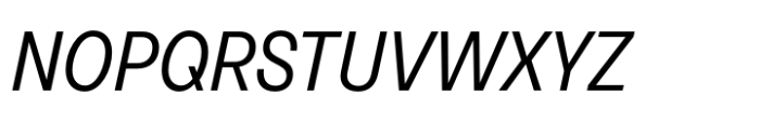 Neue Rational Narrow Regular Italic Font UPPERCASE