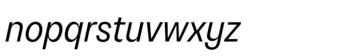 Neue Rational Narrow Regular Italic Font LOWERCASE
