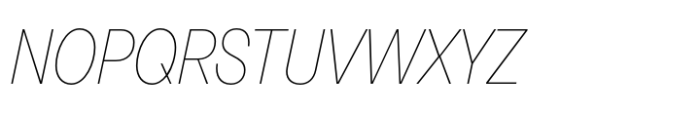 Neue Rational Narrow Thin Italic Font UPPERCASE