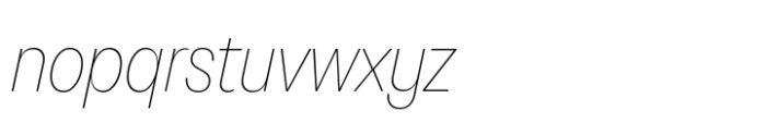 Neue Rational Narrow Thin Italic Font LOWERCASE