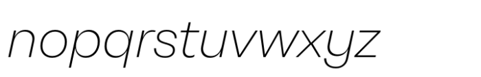 Neue Rational Standard ExtraLight Italic Font LOWERCASE