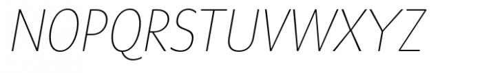 Neue Reman Sans Extra Light Condensed Italic Font UPPERCASE