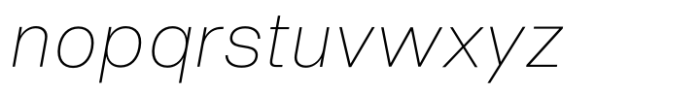 Neue Singular D Extra Thin Italic Font LOWERCASE