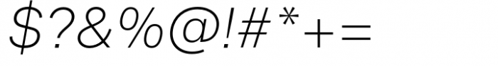 Neue Singular D Thin Italic Font OTHER CHARS