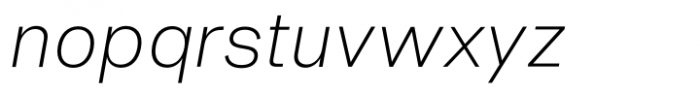Neue Singular D Thin Italic Font LOWERCASE
