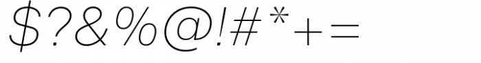 Neue Singular H Extra Thin Italic Font OTHER CHARS