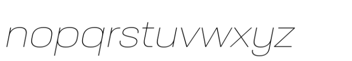 Neusa Neu Extra Wide Thin Italic Font LOWERCASE