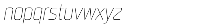Neusharp Thin Condensed Oblique Font LOWERCASE