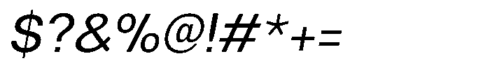 Nevanta Oblique Font OTHER CHARS