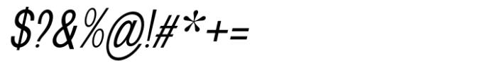 New Trusty Light Condensed Italic Font OTHER CHARS