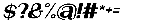 Newborn Times Black Slanted Expanded Font OTHER CHARS