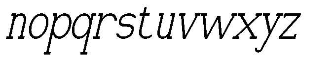 Newborn Times Extra Light Slanted Condensed Font LOWERCASE
