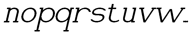 Newborn Times Extra Light Slanted Expanded Font LOWERCASE