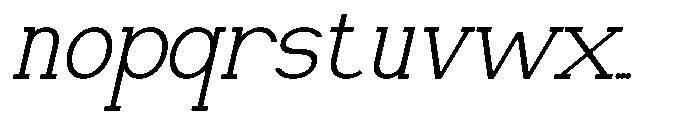 Newborn Times Extra Light Slanted Font LOWERCASE