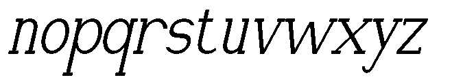 Newborn Times Light Slanted Condensed Font LOWERCASE