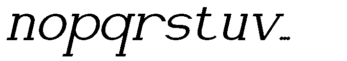 Newborn Times Light Slanted Expanded Font LOWERCASE