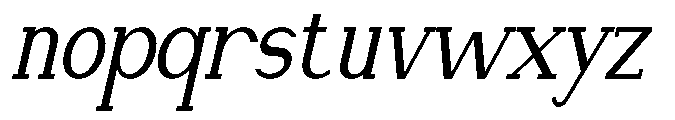Newborn Times Medium Slanted Condensed Font LOWERCASE