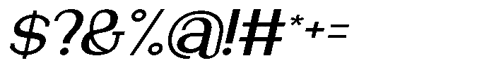 Newborn Times Medium Slanted Expanded Font OTHER CHARS