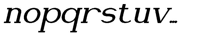 Newborn Times Medium Slanted Expanded Font LOWERCASE