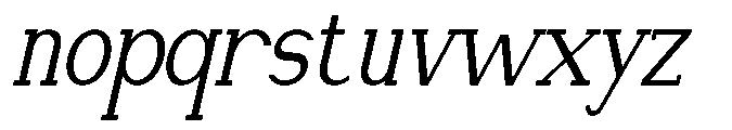 Newborn Times Slanted Condensed Font LOWERCASE