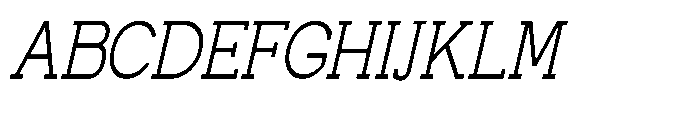 Newborn Times Thin Slanted Condensed Font UPPERCASE