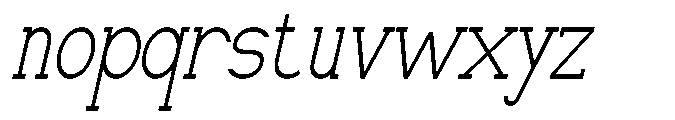Newborn Times Thin Slanted Condensed Font LOWERCASE