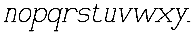 Newborn Times Thin Slanted Font LOWERCASE