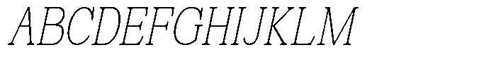 News Heritages Extra Light Slanted Condensed Font UPPERCASE