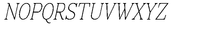 News Heritages Extra Light Slanted Condensed Font UPPERCASE
