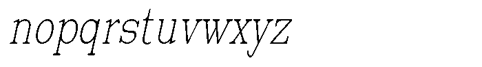News Heritages Extra Light Slanted Condensed Font LOWERCASE