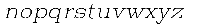 News Heritages Extra Light Slanted Expanded Font LOWERCASE