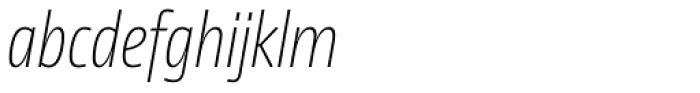 NewsSans Condensed Thin Italic Font LOWERCASE