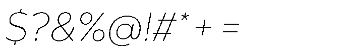 Nexa Pro Text Thin Italic Font OTHER CHARS