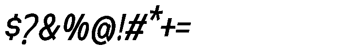 Nexora Condensed Oblique Font OTHER CHARS