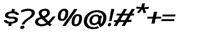 Nexora Expanded Oblique Font OTHER CHARS