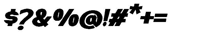 Nexora Extra Black Expanded Oblique Font OTHER CHARS