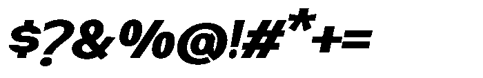 Nexora Extra Bold Expanded Oblique Font OTHER CHARS