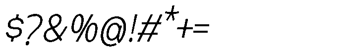 Nexora Extra Condensed Oblique Font OTHER CHARS
