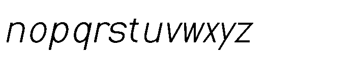 Nexora Extra Condensed Oblique Font LOWERCASE