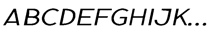 Nexora Extra Light Expanded Oblique Font UPPERCASE