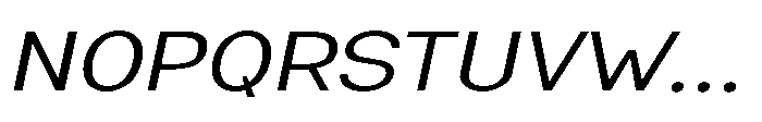 Nexora Extra Light Expanded Oblique Font UPPERCASE