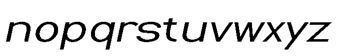 Nexora Extra Light Expanded Oblique Font LOWERCASE