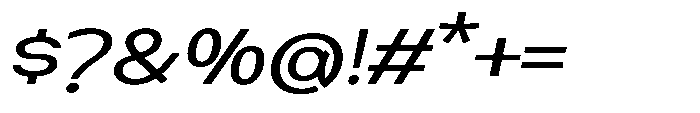 Nexora Light Expanded Oblique Font OTHER CHARS