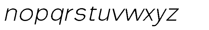 Nexora Naura Nexora Noura Thin Oblique Font LOWERCASE