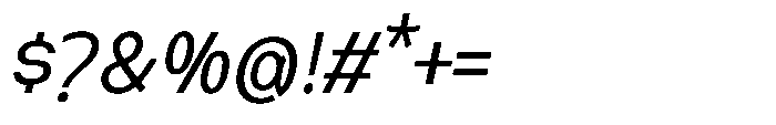 Nexora Semi Condensed Oblique Font OTHER CHARS