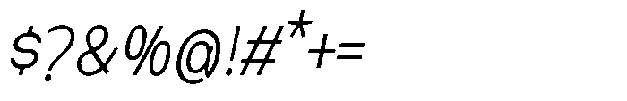 Nexora Thin Condensed Oblique Font OTHER CHARS