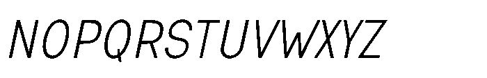 Nexora Thin Condensed Oblique Font UPPERCASE