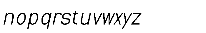 Nexora Thin Condensed Oblique Font LOWERCASE