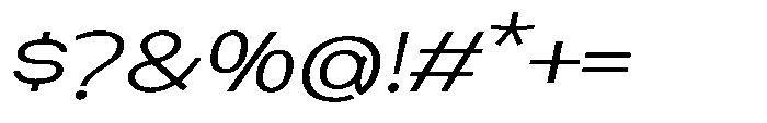 Nexora Thin Expanded Oblique Font OTHER CHARS